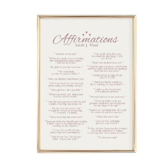 Sarah J Maas ACOTAR Affirmations Print - Picture 1 of 7